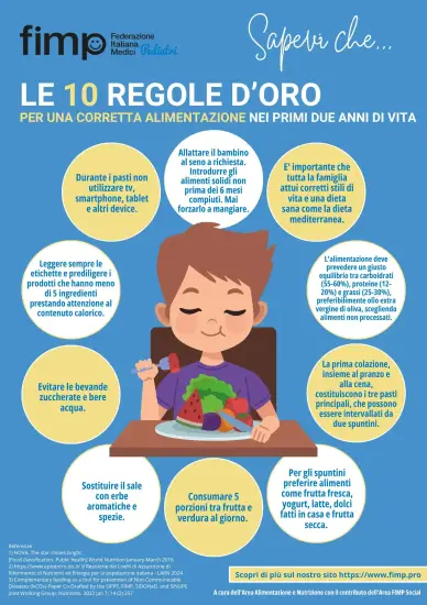 LE 10 REGOLE D'ORO PER UNA CORRETTA ALIMENTAZIONE
